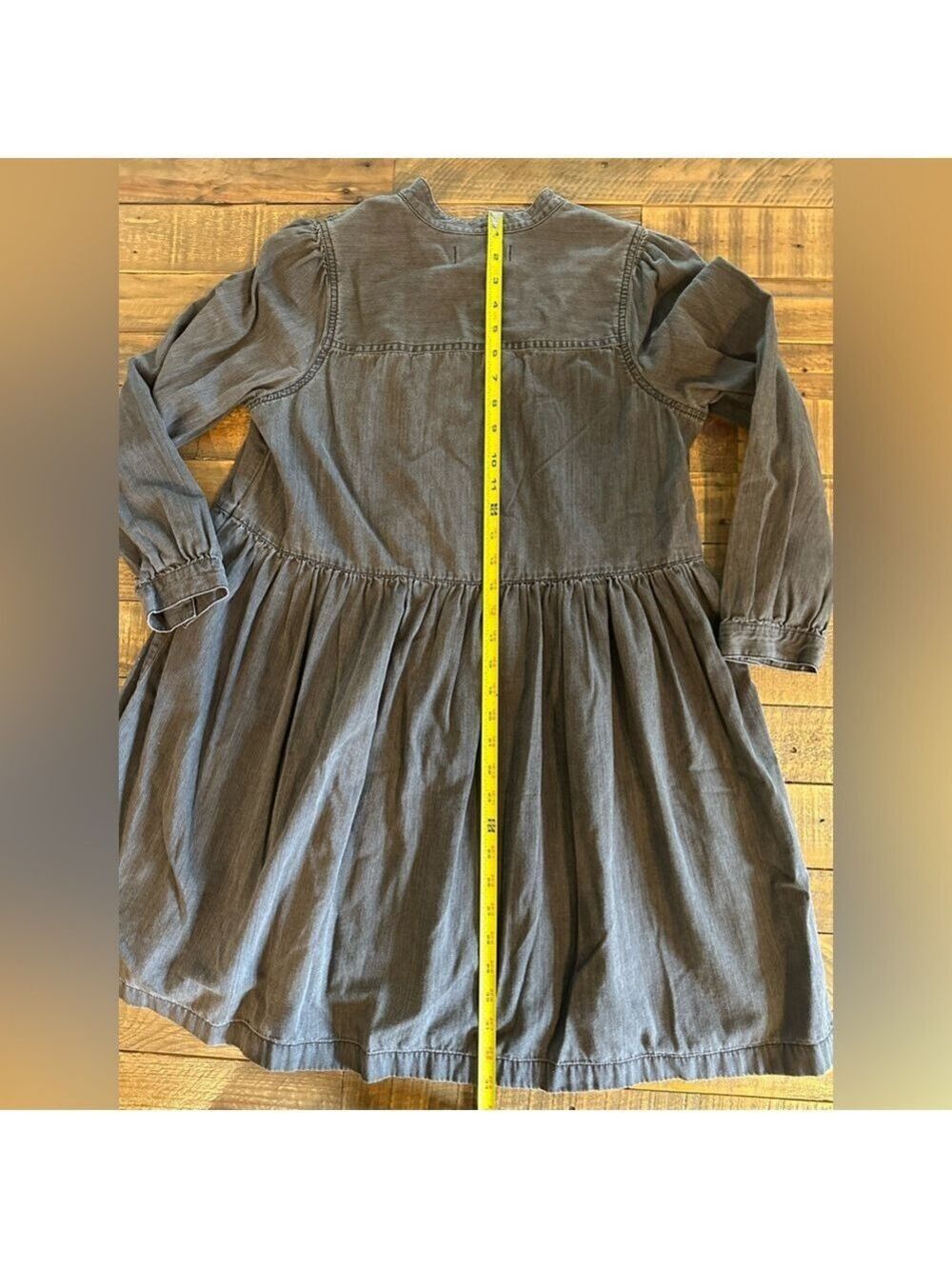 Madewell Charcoal Ruffle Yoke Babydoll Dress Size Small - Picture 7 of 8